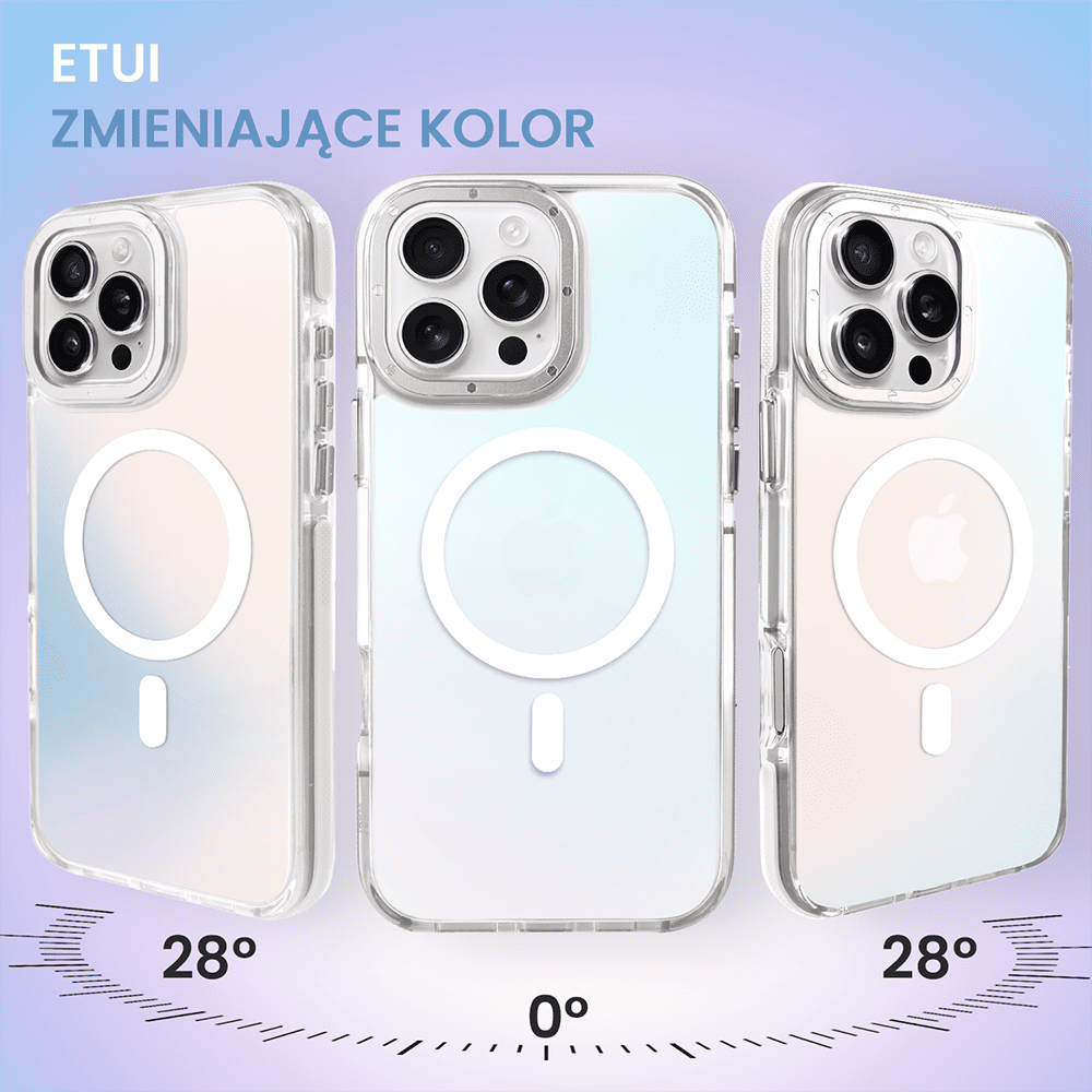 Etui do iPhone 16 Pro Sunrise Fusion Grip z MagSafe, nieślizgające, metalowa osłona, białe