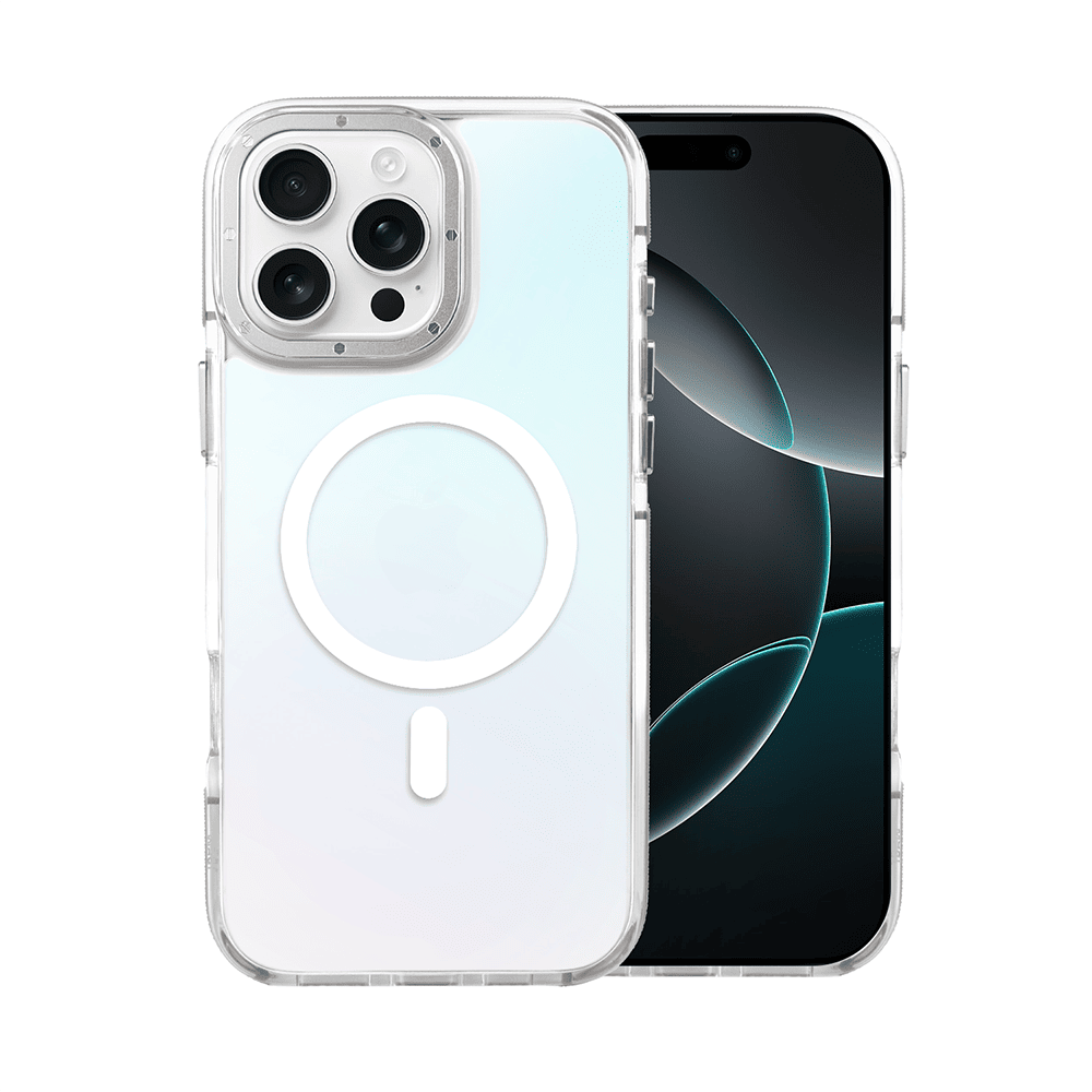 Etui do iPhone 16 Pro Sunrise Fusion Grip z MagSafe, nieślizgające, metalowa osłona, białe