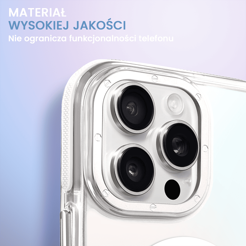 Etui do iPhone 16 Pro Sunrise Fusion Grip z MagSafe, nieślizgające, metalowa osłona, białe