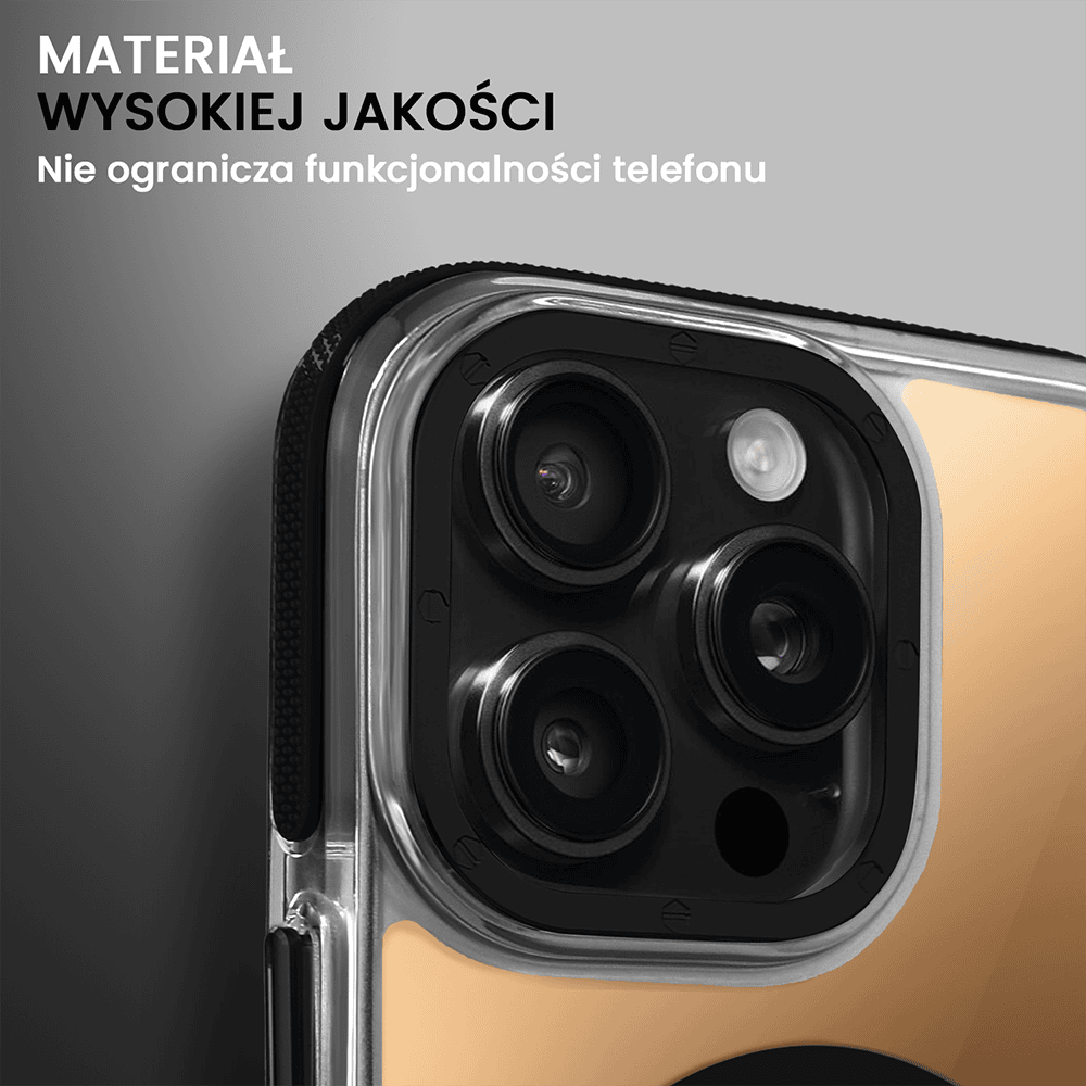 Etui do iPhone 16 Pro Sunrise Fusion Grip z MagSafe, nieślizgające, metalowa osłona, czarne