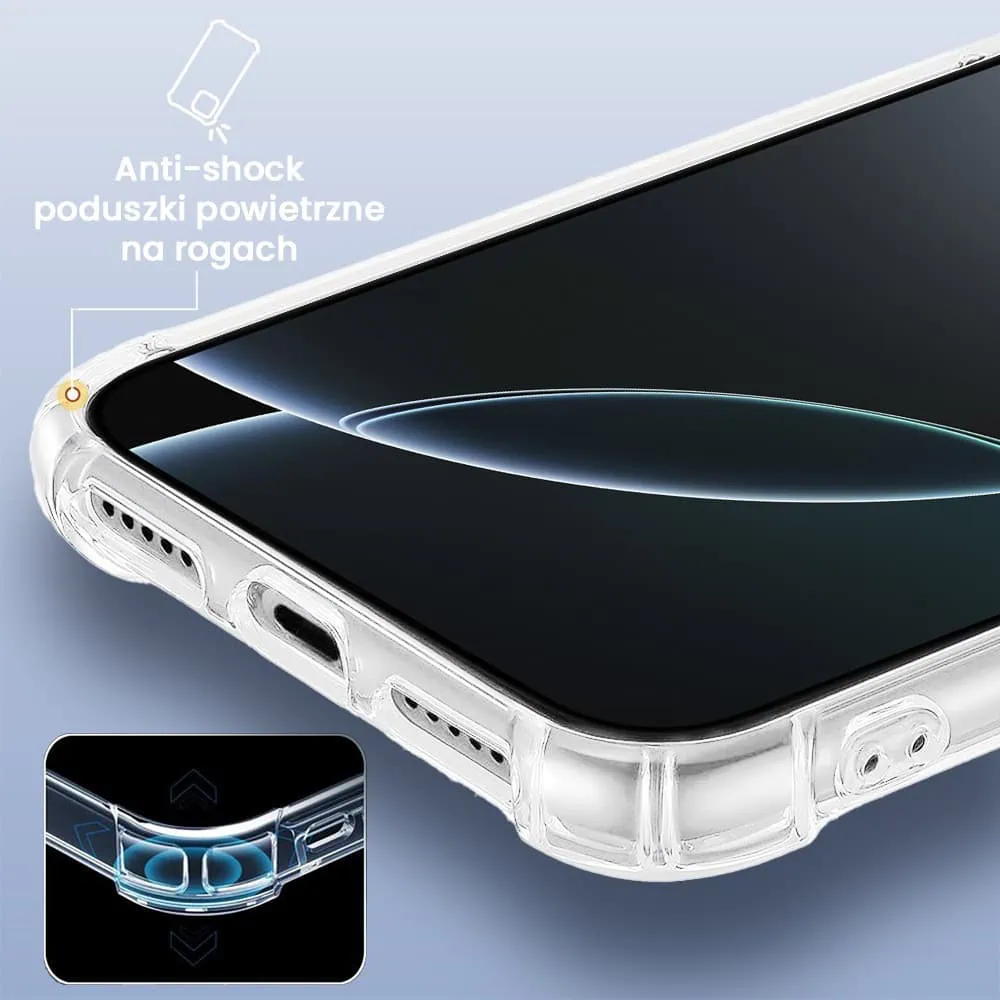 Etui do iPhone 16 Pro Max pancerne anti-shock ze wzmocnionymi krawędziami, przeźroczyste