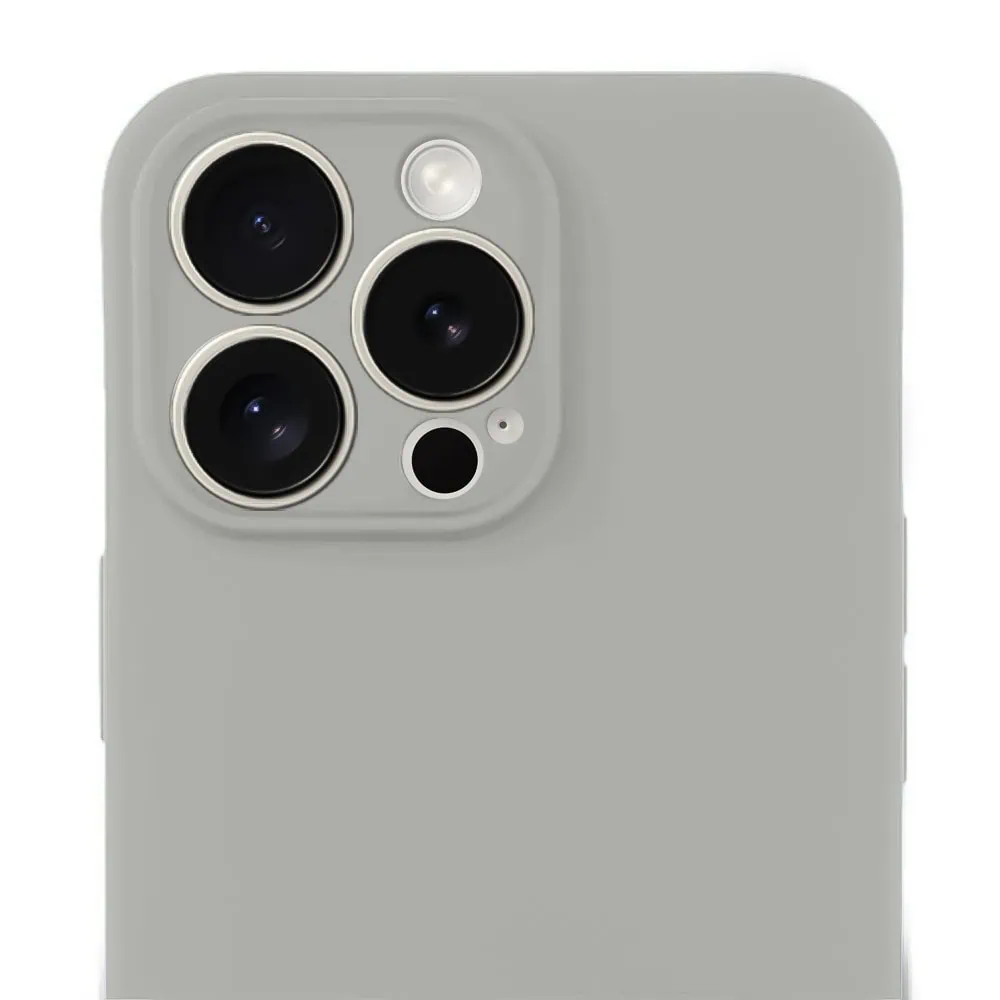 Etui do iPhone 16 Pro Max silikonowe z mikrofibrą soft touch z osłoną na aparat, vintage beż