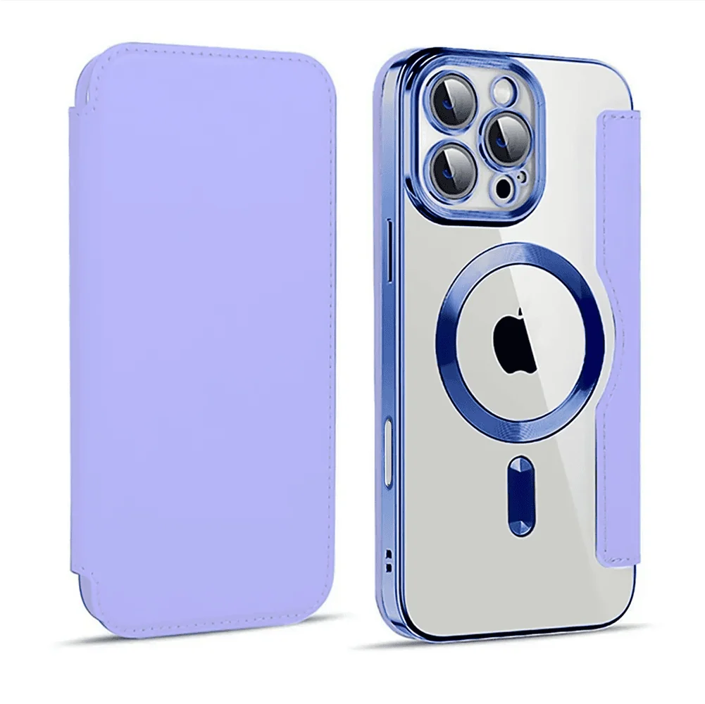 Etui do iPhone 16 Pro typu książka Book Magsafe Lens Protect, z klapką, błękitne (OUTLET)