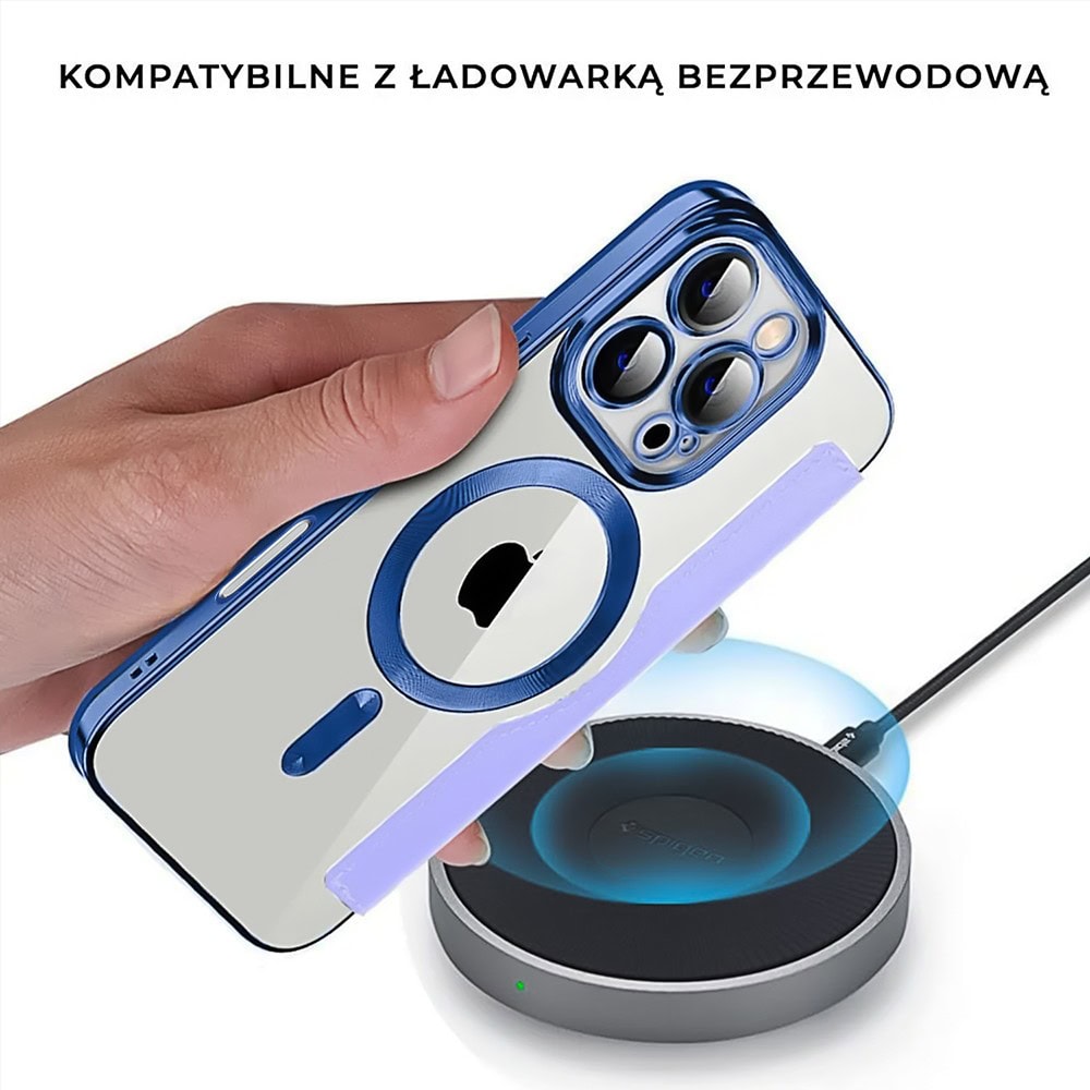 Etui do iPhone 16 Pro typu książka Book Magsafe Lens Protect, z klapką, błękitne (OUTLET)