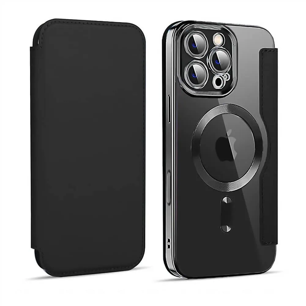Etui do iPhone 16 Pro typu książka Book Magsafe Lens Protect, z klapką, czarne (OUTLET)