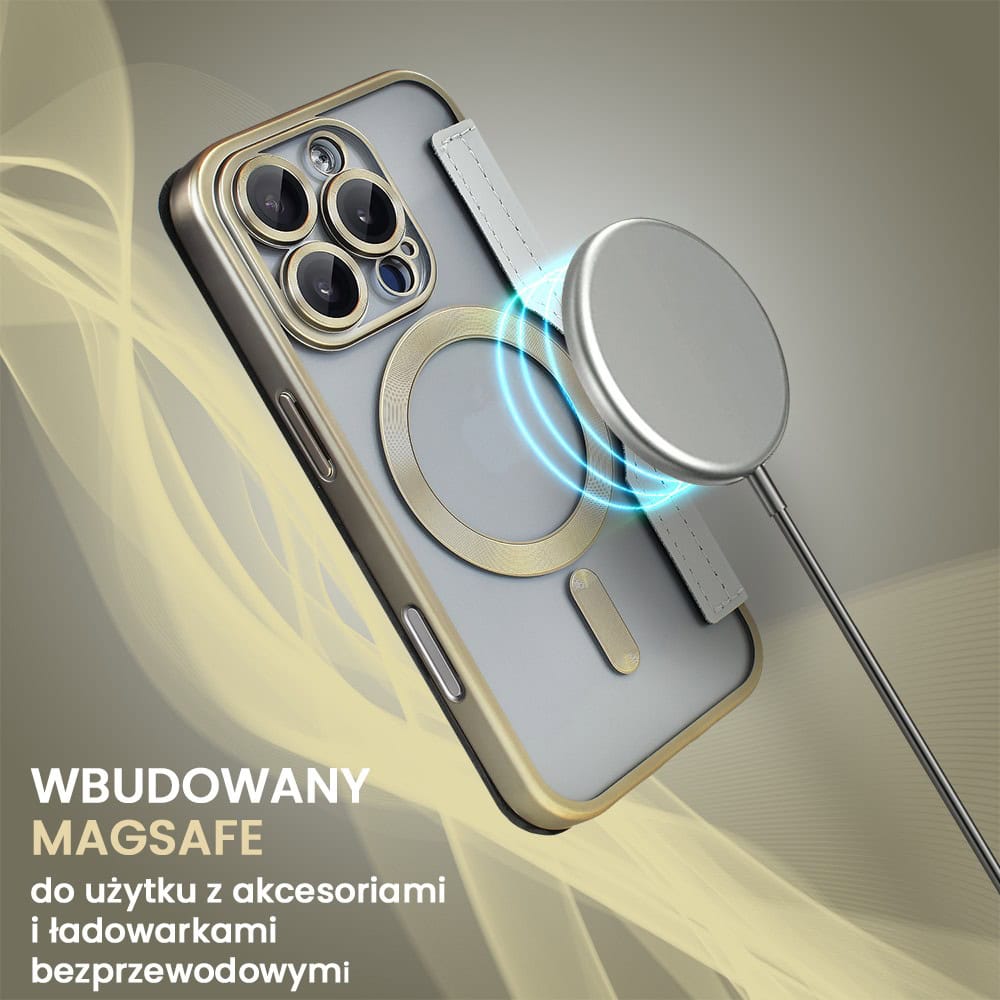Etui do iPhone 16 Pro typu książka Book Magsafe Lens Protect, z klapką, tytanowe (OUTLET)