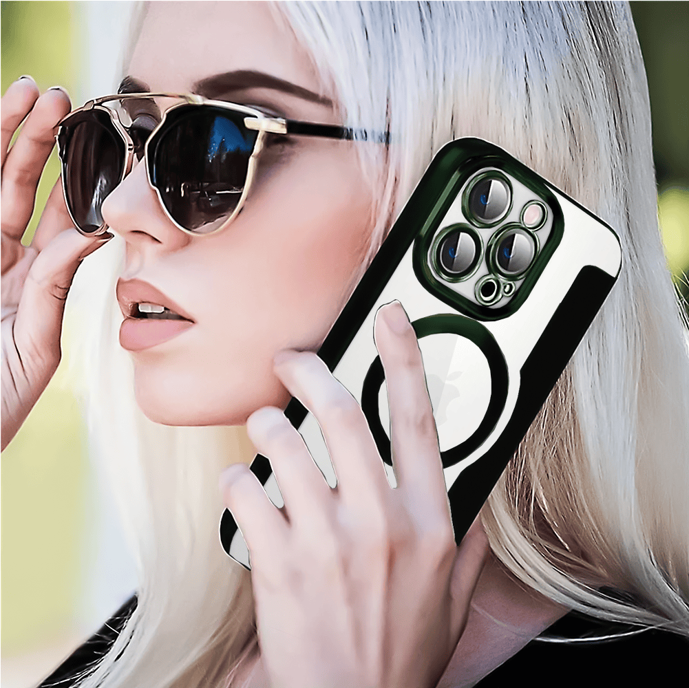 Etui do iPhone 16 Pro typu książka Book Magsafe Lens Protect, z klapką, zielone (OUTLET)