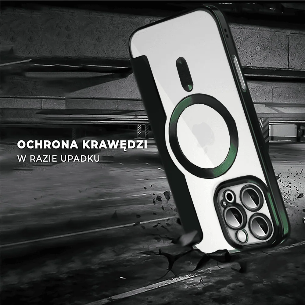 Etui do iPhone 16 Pro typu książka Book Magsafe Lens Protect, z klapką, zielone (OUTLET)