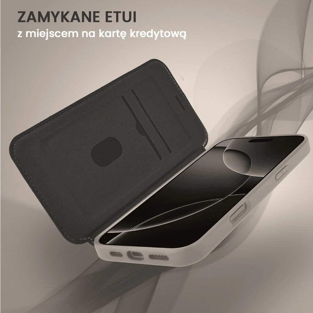Etui do iPhone 16 Pro z klapką Solid MagSafe Book, typu książka, szare