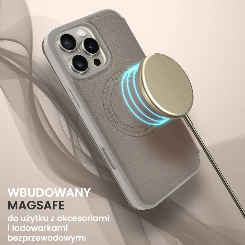 Etui do iPhone 16 Pro z klapką Solid MagSafe Book, typu książka, szare