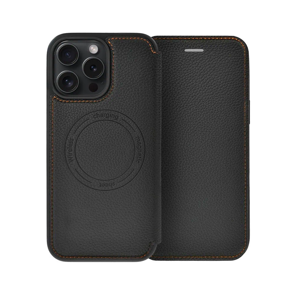 Etui do iPhone 16 Pro z klapką Solid MagSafe Book, typu książka, czarne