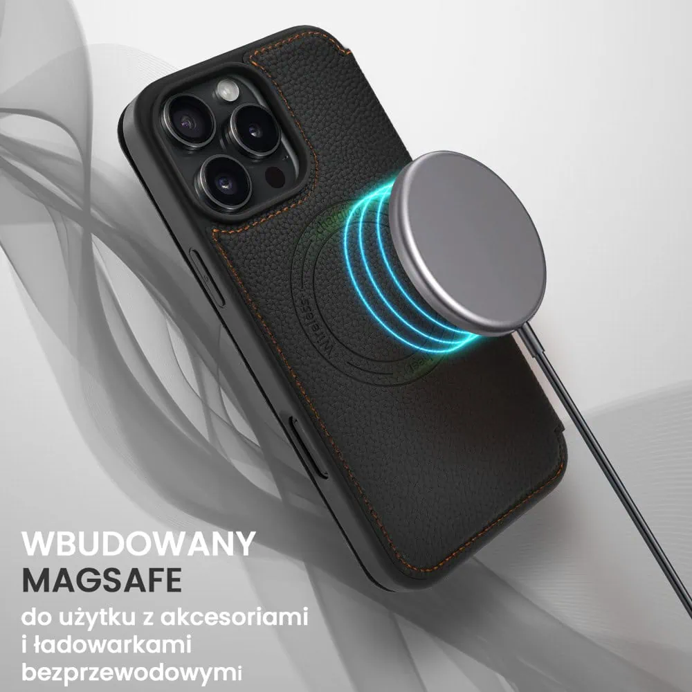 Etui do iPhone 16 Pro z klapką Solid MagSafe Book, typu książka, czarne