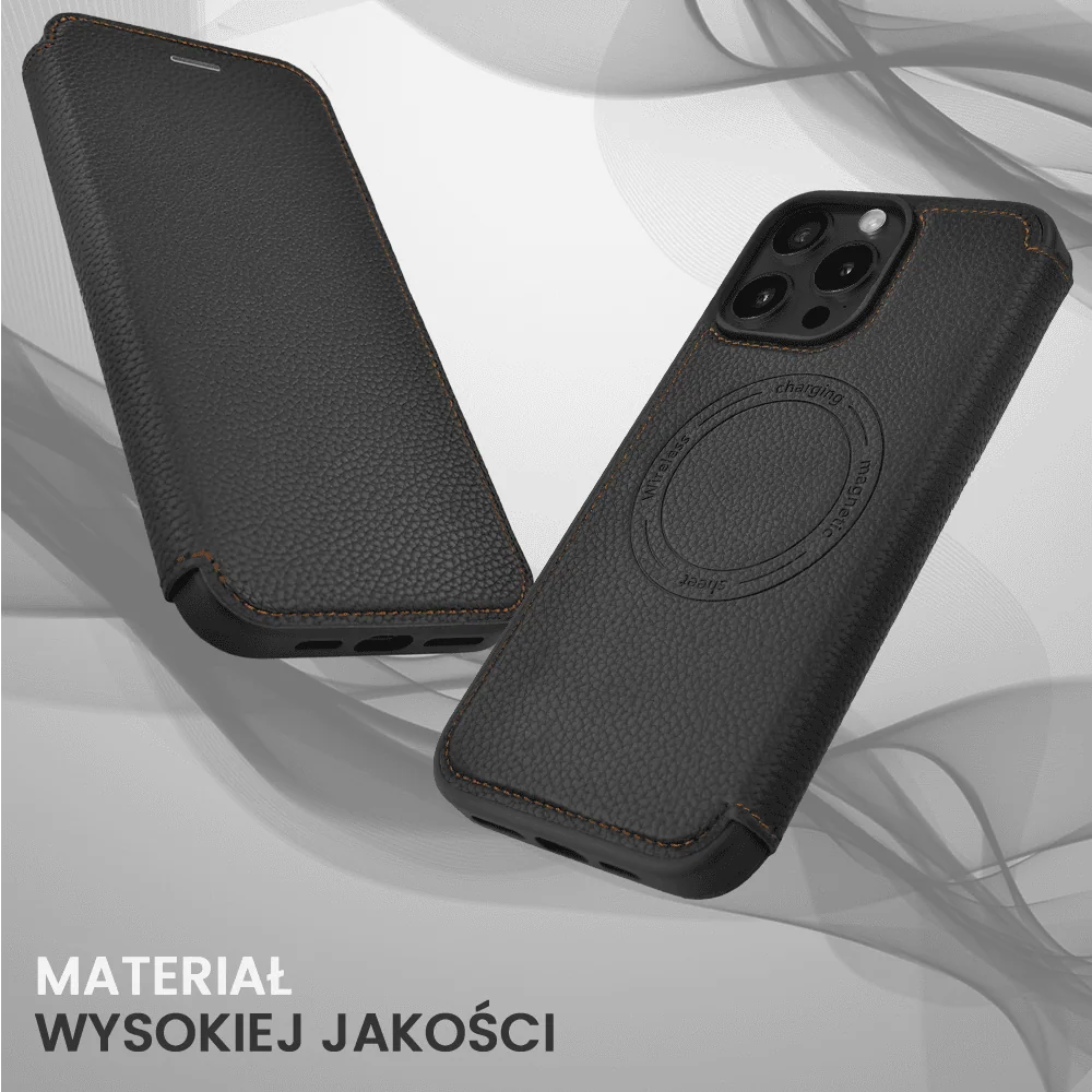 Etui do iPhone 16 Pro z klapką Solid MagSafe Book, typu książka, czarne