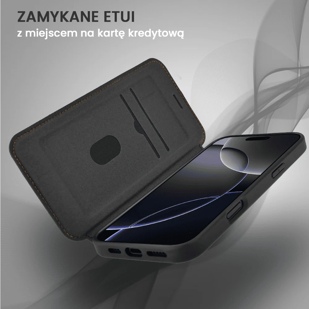 Etui do iPhone 16 Pro z klapką Solid MagSafe Book, typu książka, czarne