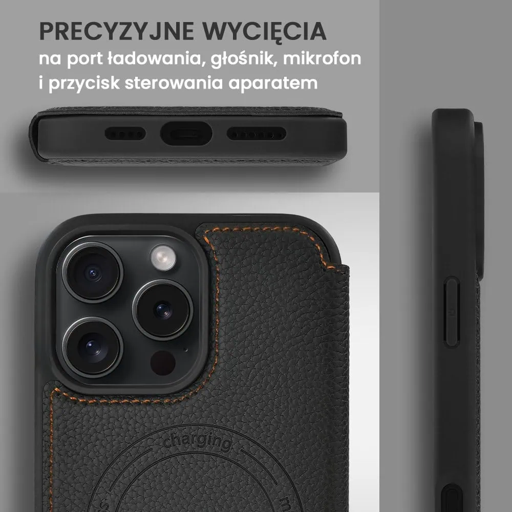 Etui do iPhone 16 Pro z klapką Solid MagSafe Book, typu książka, czarne