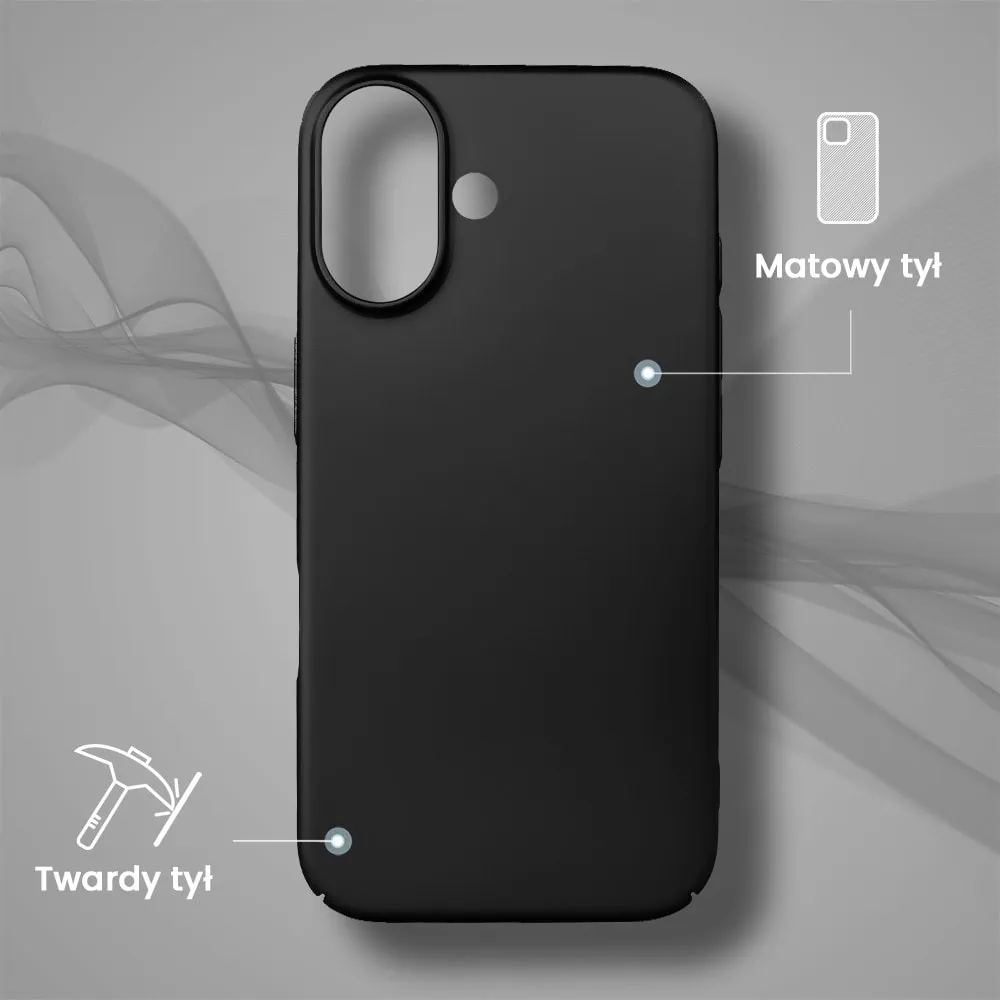 Etui do iPhone 16 Plus Skin Matt satynowe ultra cienkie, czarne