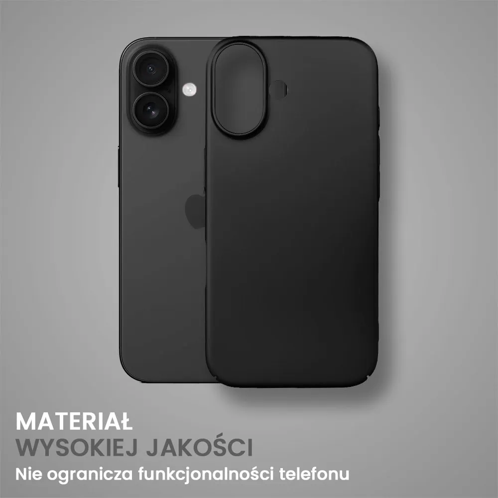 Etui do iPhone 16 Plus Skin Matt satynowe ultra cienkie, czarne
