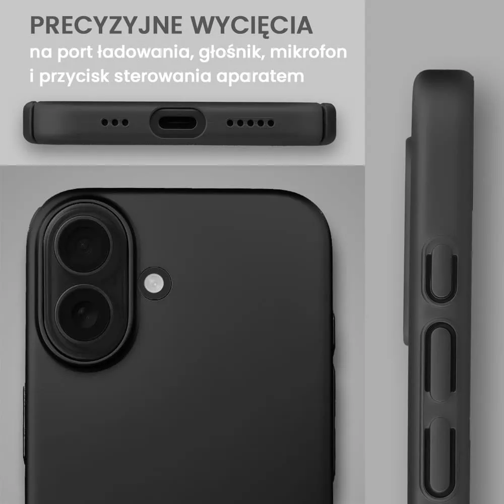 Etui do iPhone 16 Plus Skin Matt satynowe ultra cienkie, czarne