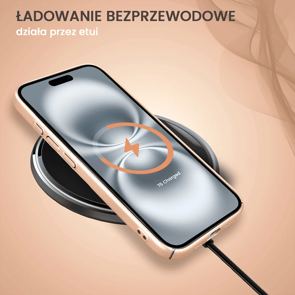 Etui do iPhone 16 Skin Matt satynowe ultra cienkie, złote