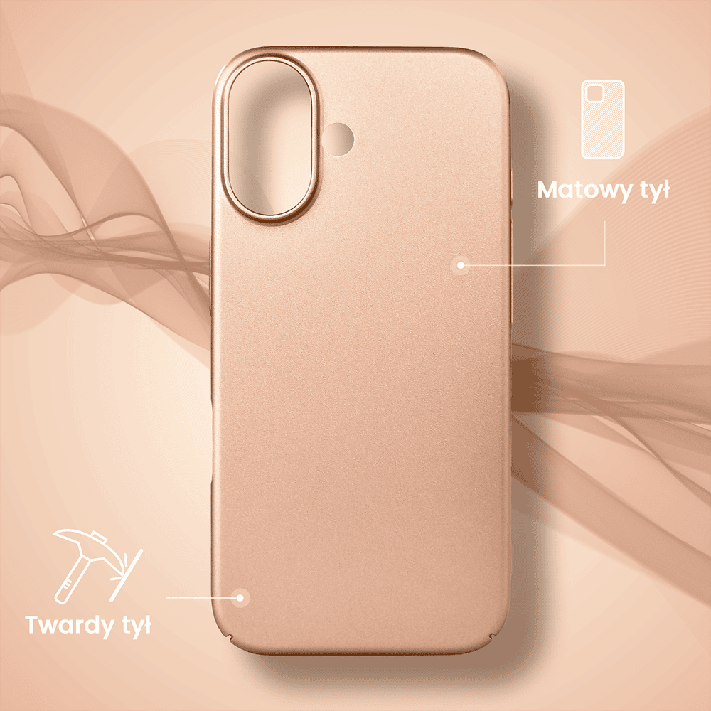 Etui do iPhone 16 Skin Matt satynowe ultra cienkie, złote
