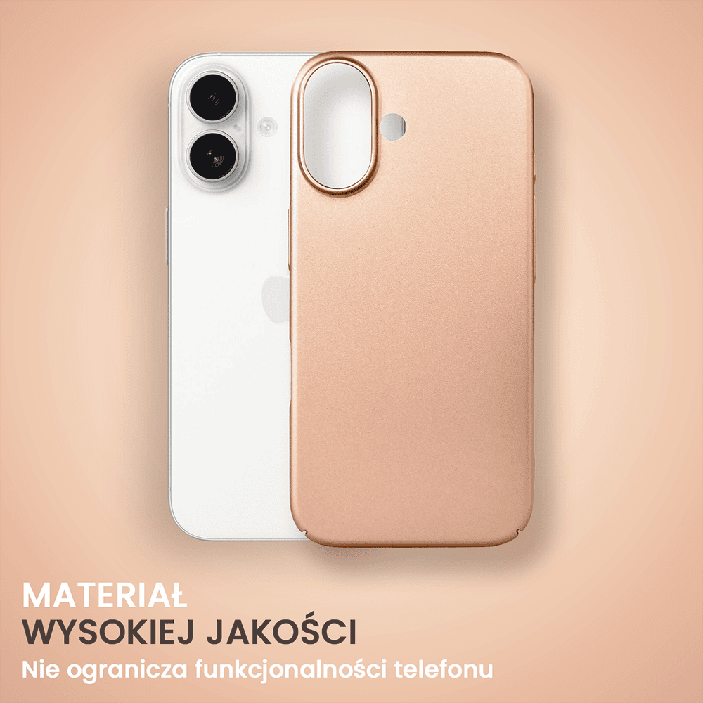 Etui do iPhone 16 Skin Matt satynowe ultra cienkie, złote