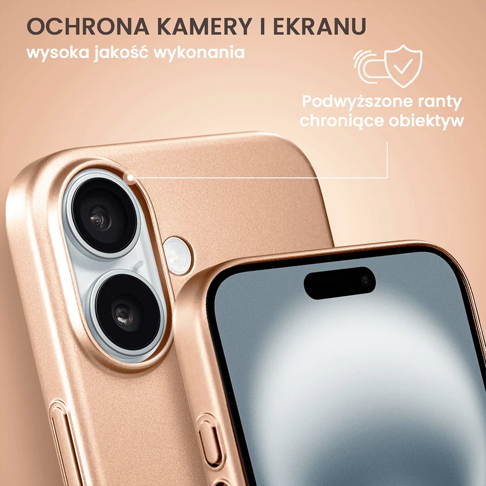 Etui do iPhone 16 Skin Matt satynowe ultra cienkie, złote