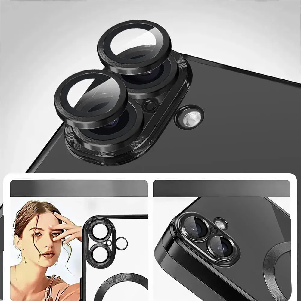 etui do iphone 16 pro max slim protect full cover magsafe hard back, twardy tył, przeźroczyste, czarne