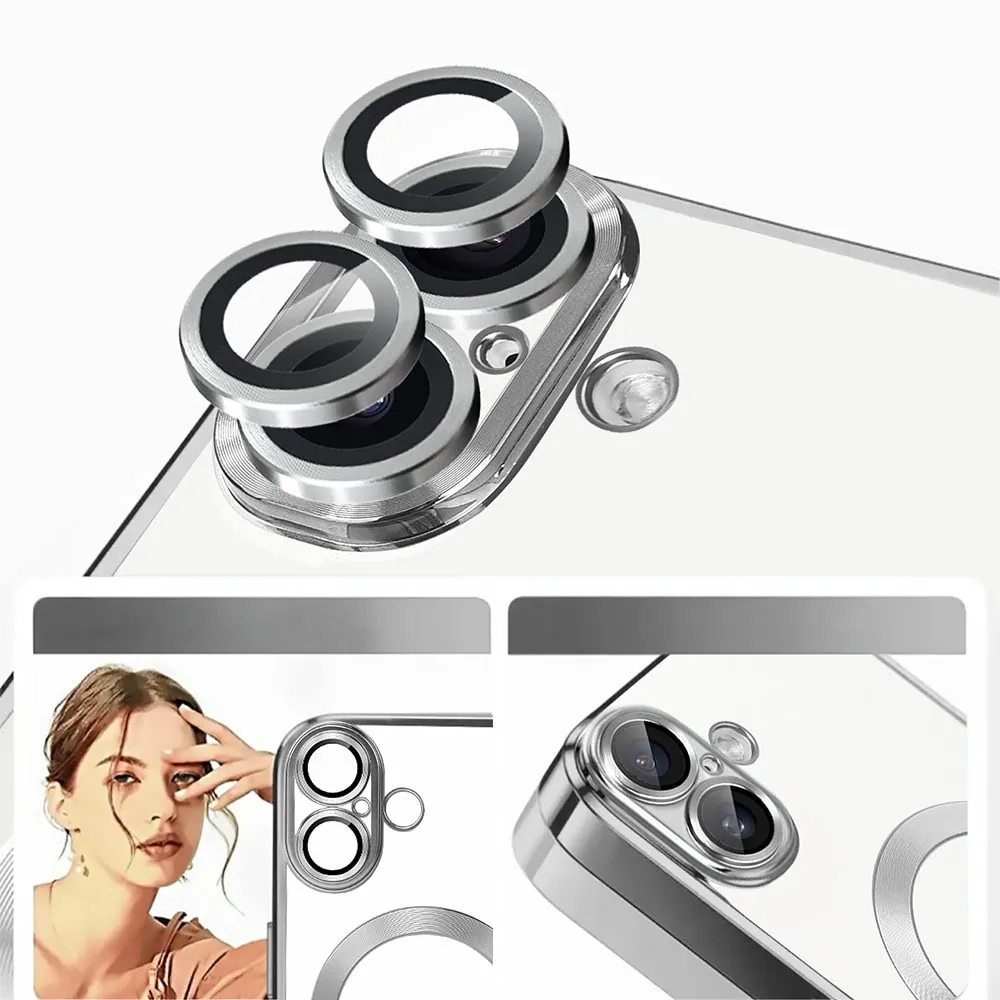 Etui do iPhone 16 Slim Protect Full Cover MagSafe Hard Back, twardy tył, przeźroczyste, srebrne