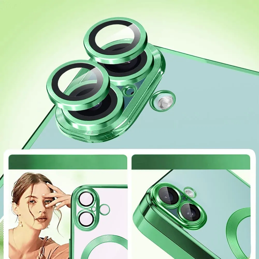 Etui do iPhone 16 Plus Slim Protect Full Cover MagSafe Hard Back, twardy tył, przeźroczyste, zielone