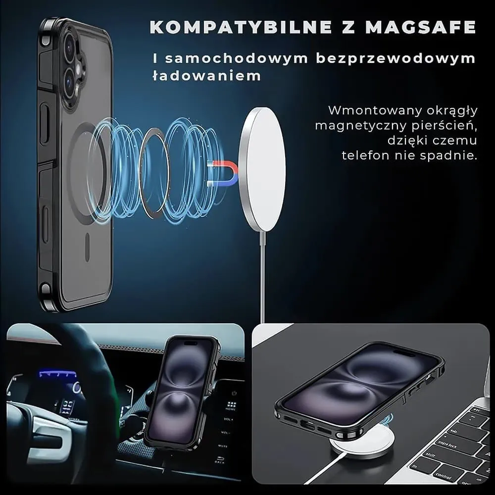 Etui do iPhone 16 Plus Smart Armor Pancerne z MagSafe, czarne