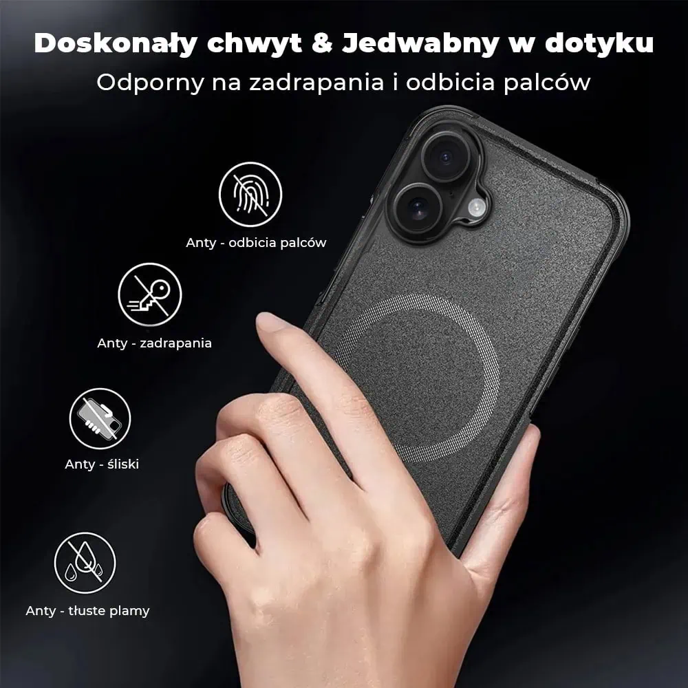 Etui do iPhone 16 Plus Smart Armor Pancerne z MagSafe, czarne