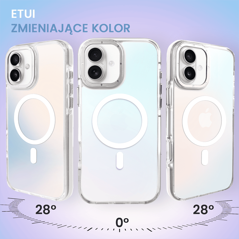 Etui do iPhone 16 Sunrise Fusion Grip z MagSafe, nieślizgające, metalowa osłona, białe