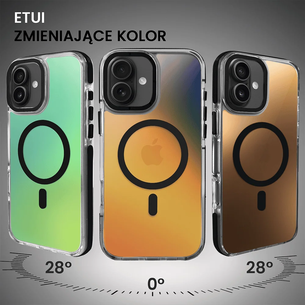 Etui do iPhone 16 Sunrise Fusion Grip z MagSafe, nieślizgające, metalowa osłona, czarne