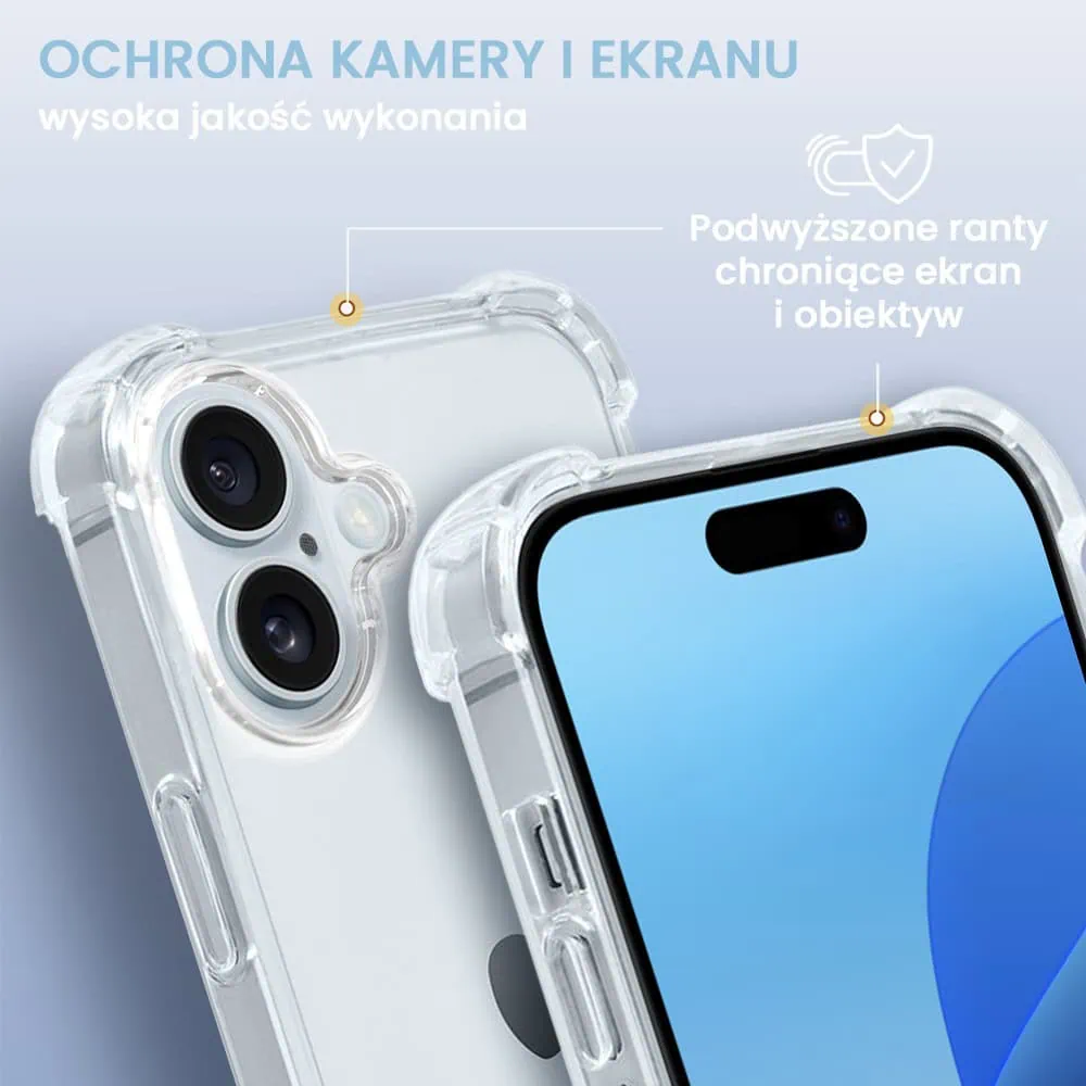 Etui do iPhone 16 Premium VIP certyfikowany case wzmocnione rogi, przeźroczyste
