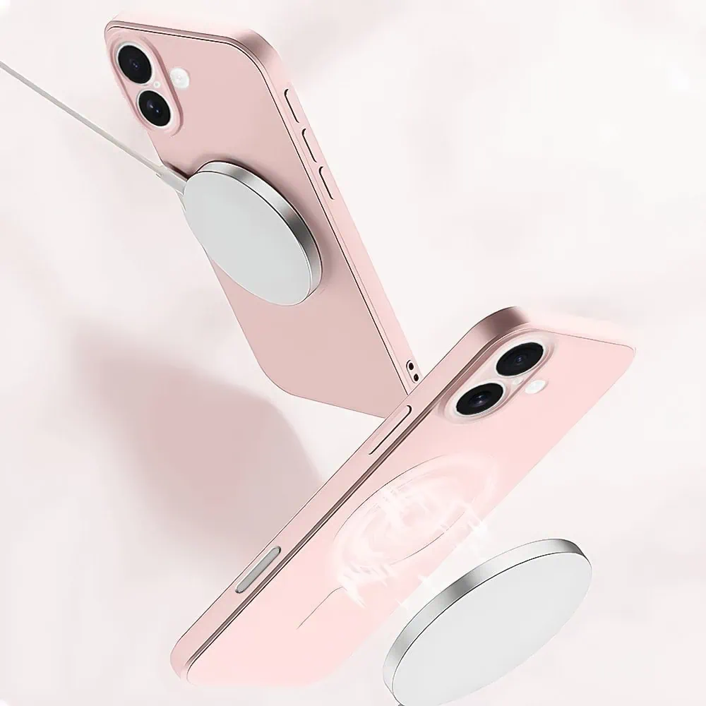 Etui do iPhone 16 Plus silikonowe z mikrofibrą Premium Soft Touch MagSafe, ochrona aparatu, różowe