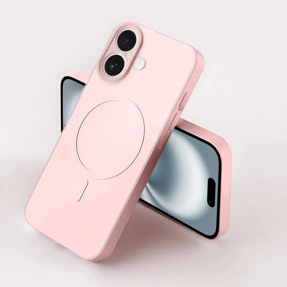 Etui do iPhone 16 Plus silikonowe z mikrofibrą Premium Soft Touch MagSafe, ochrona aparatu, różowe