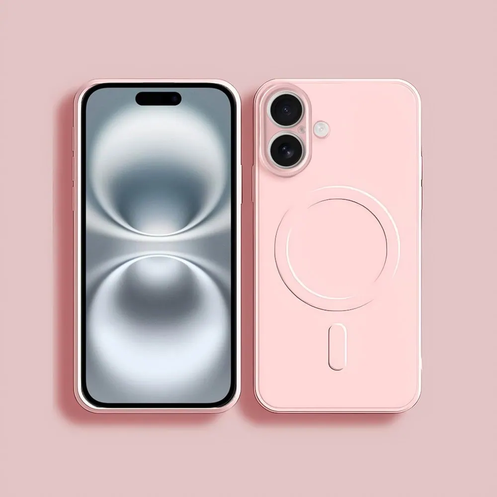 Etui do iPhone 16 Plus silikonowe z mikrofibrą Premium Soft Touch MagSafe, ochrona aparatu, różowe