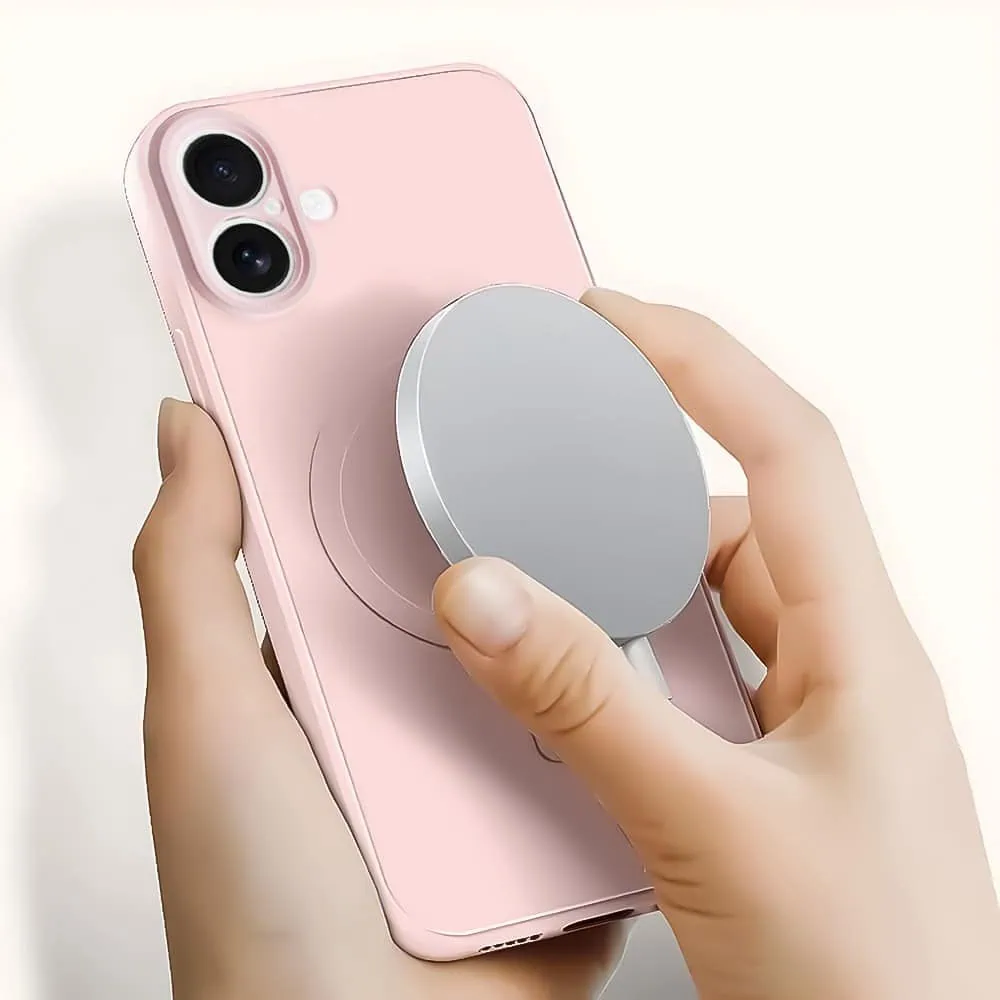Etui do iPhone 16 Plus silikonowe z mikrofibrą Premium Soft Touch MagSafe, ochrona aparatu, różowe