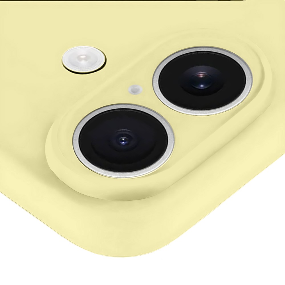 Etui do iPhone 16 Plus silikonowe z mikrofibrą soft touch, jasny żółty