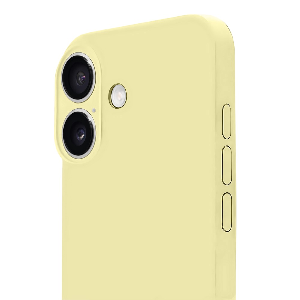 Etui do iPhone 16 Plus silikonowe z mikrofibrą soft touch, jasny żółty