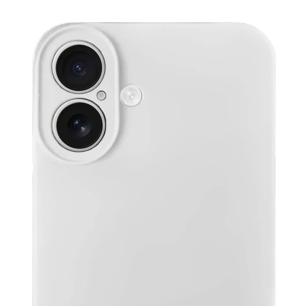 Etui do iPhone 16 silikonowe z mikrofibrą soft touch z osłoną na aparat, białe alabastrowe