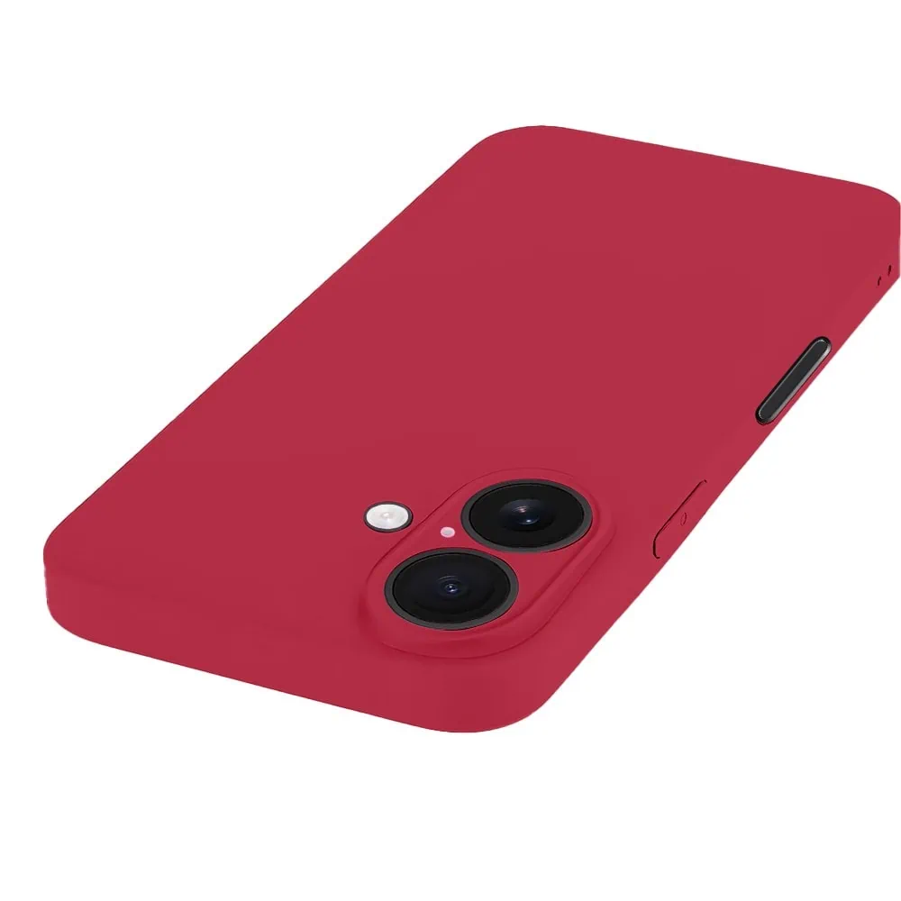 Etui do iPhone 16 Plus silikonowe z mikrofibrą soft touch z osłoną na aparat, ceglasta czerwień