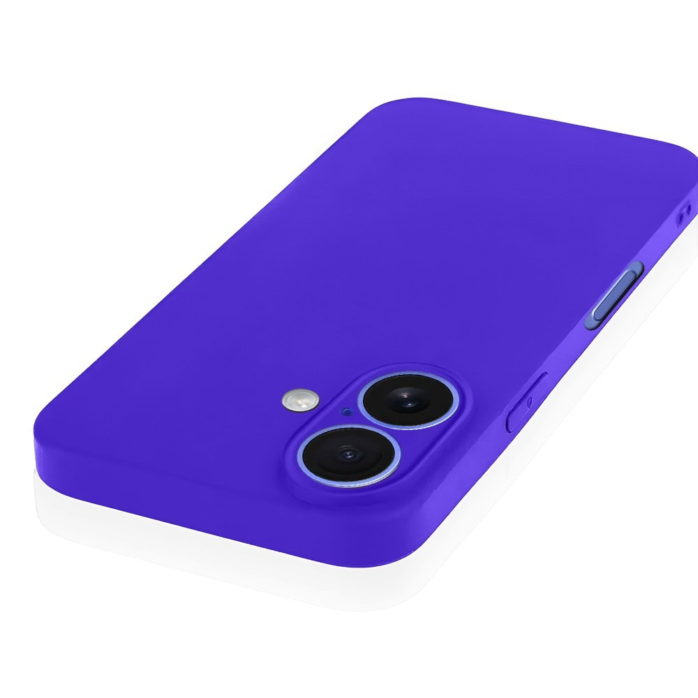 Etui do iPhone 16 Plus silikonowe z mikrofibrą soft touch z osłoną na aparat, elektryczny błękit