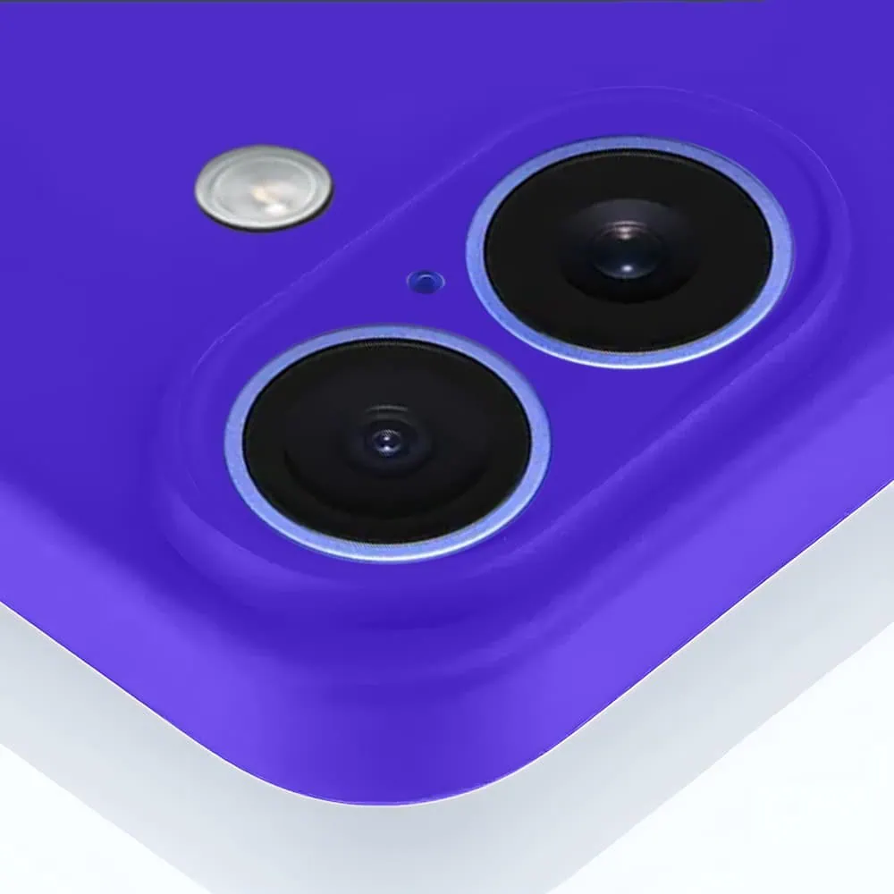 Etui do iPhone 16 Plus silikonowe z mikrofibrą soft touch z osłoną na aparat, elektryczny błękit