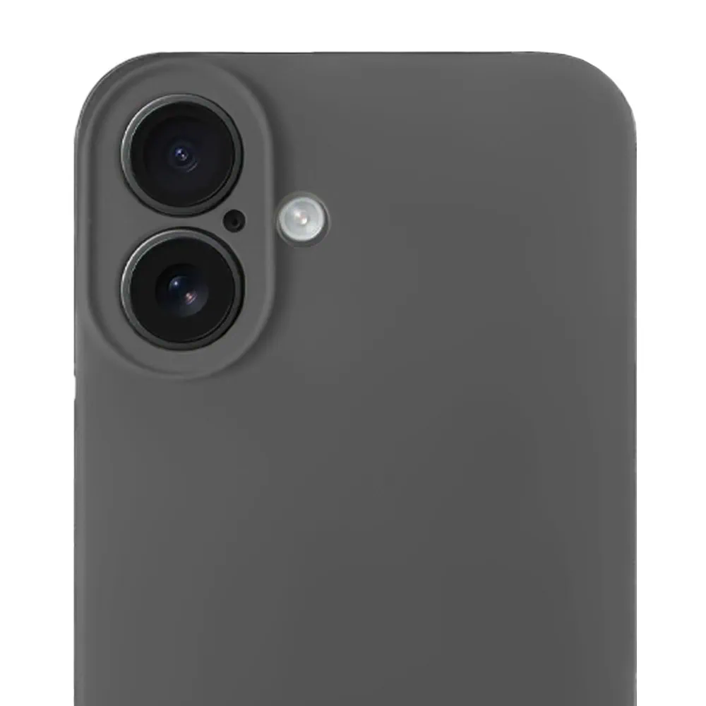 Etui do iPhone 16 Plus silikonowe z mikrofibrą soft touch z osłoną na aparat, grafitowe