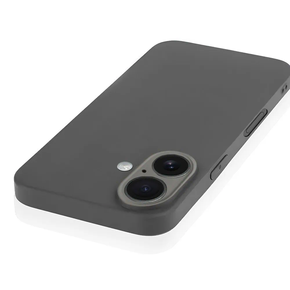 Etui do iPhone 16 Plus silikonowe z mikrofibrą soft touch z osłoną na aparat, grafitowe