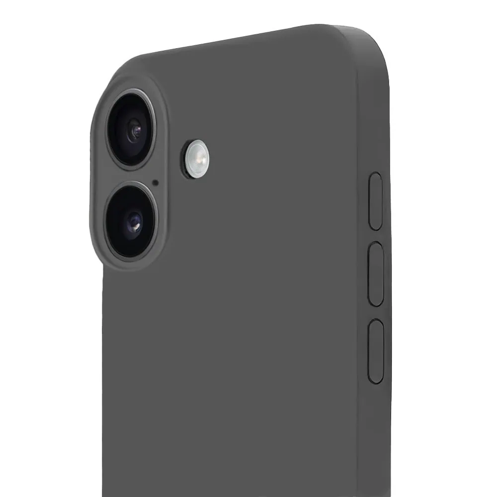 Etui do iPhone 16 Plus silikonowe z mikrofibrą soft touch z osłoną na aparat, grafitowe