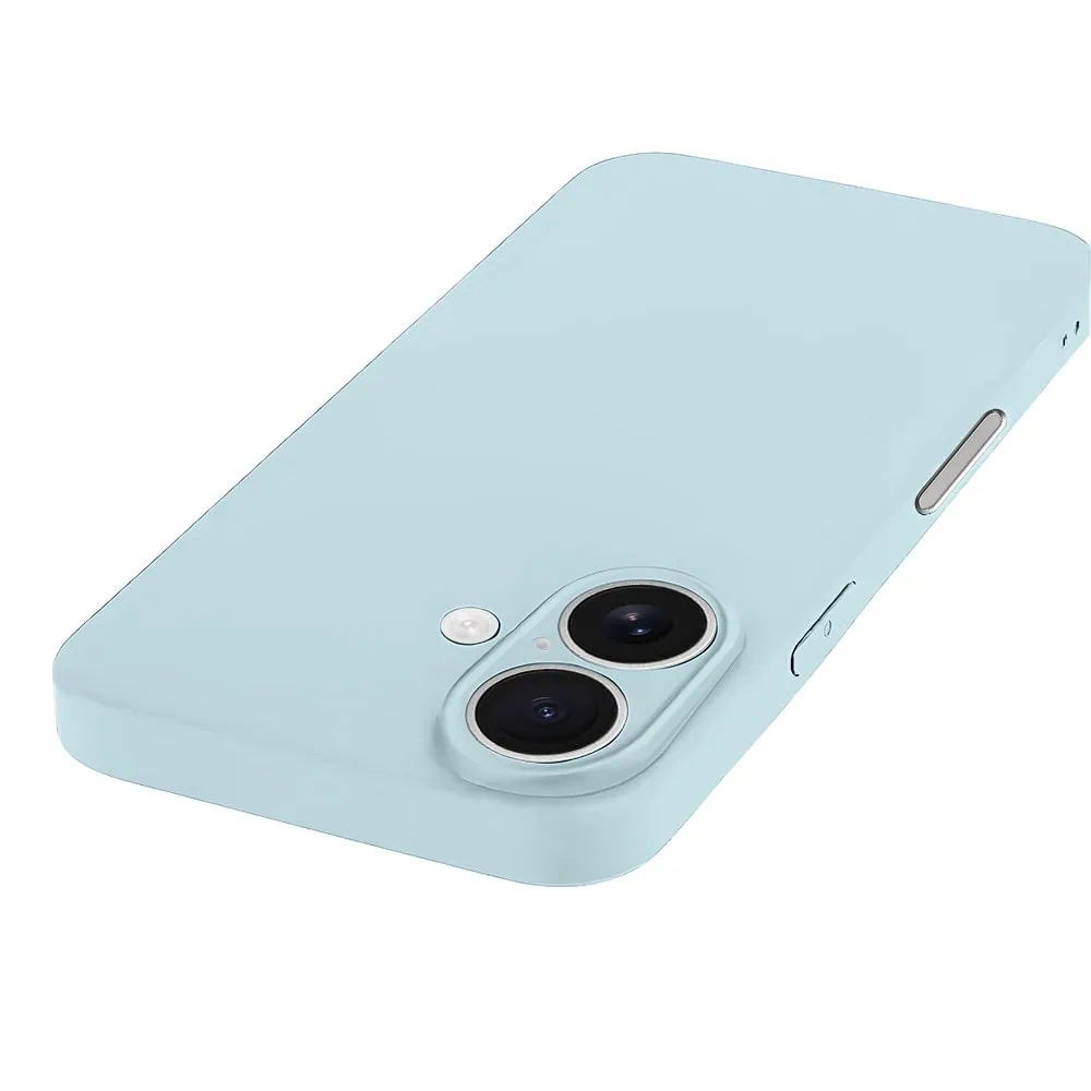 Etui do iPhone 16 Plus silikonowe z mikrofibrą soft touch z osłoną na aparat, jasny niebieski