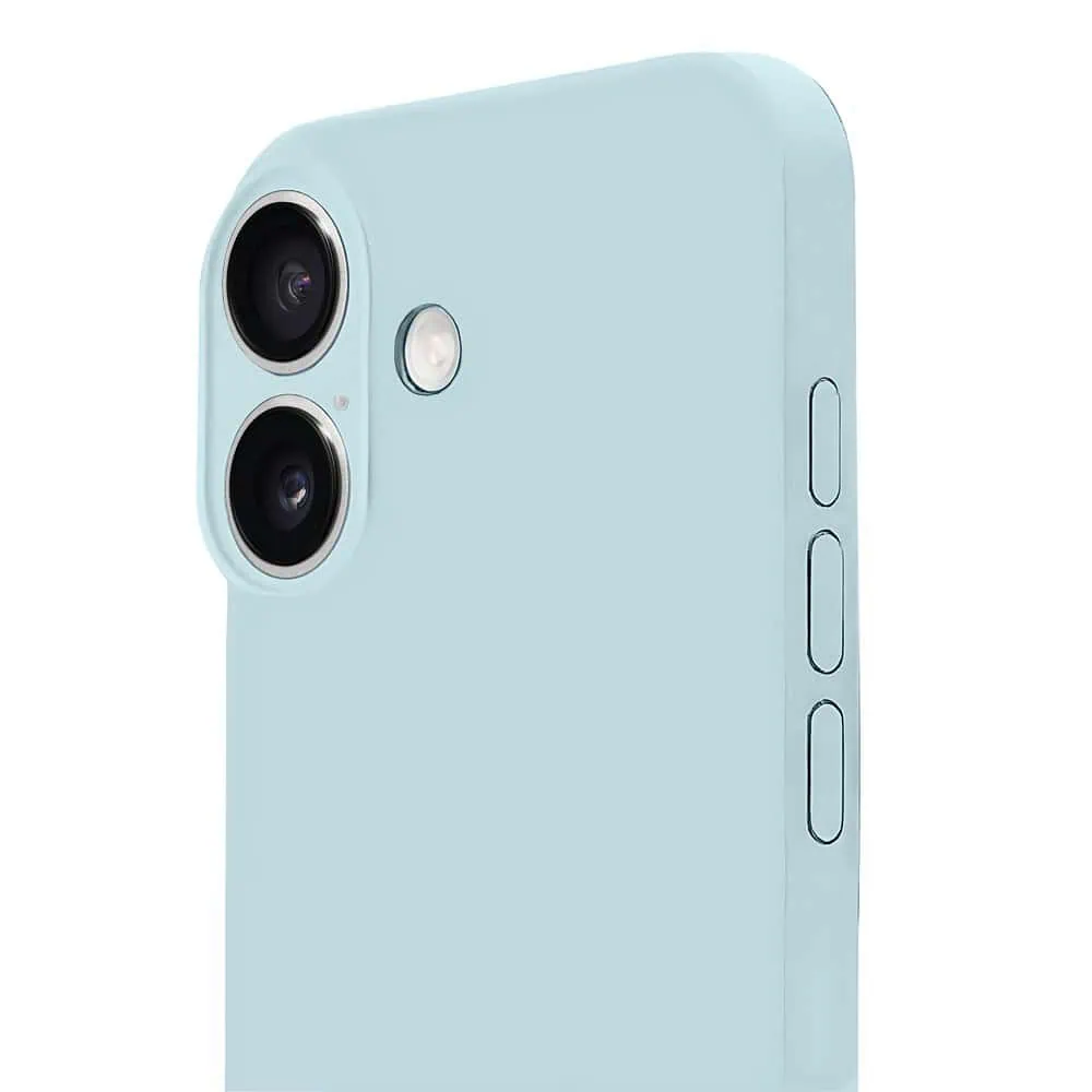 Etui do iPhone 16 Plus silikonowe z mikrofibrą soft touch z osłoną na aparat, jasny niebieski