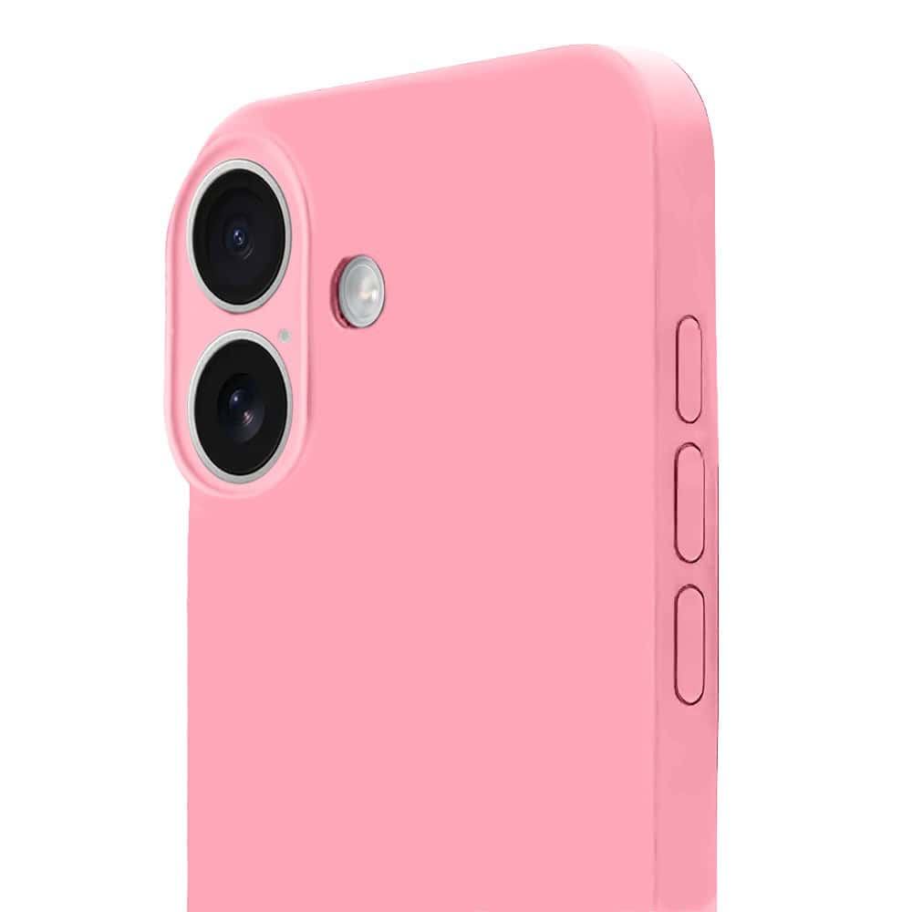 Etui do iPhone 16 Plus silikonowe z mikrofibrą soft touch z osłoną na aparat, jasny róż